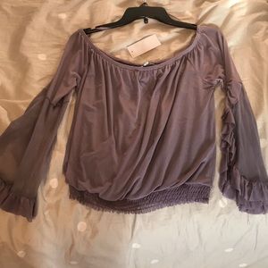 Long sleeve dull purple top